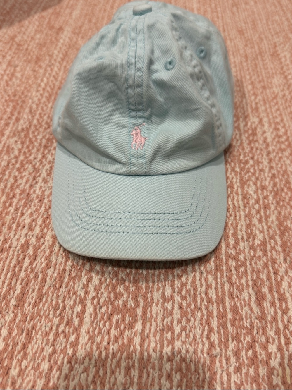 Polo by Ralph Lauren Kids Pastel Blue Cap with Pink Pony